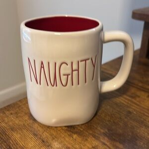 Rare Rae Dunn Naughty Nice Double sided Mug Holiday Coffee Cocoa